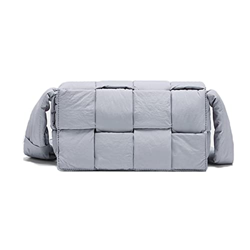 Sac à main matelassé en duvet rembourré pour homme et femme, gris clair