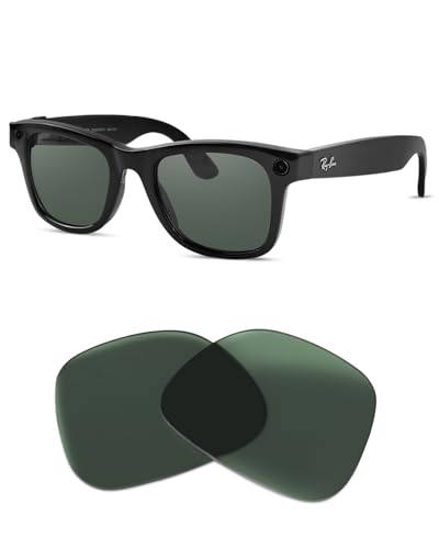 Replacement Polarized Lenses for Ray-Ban Meta Wayfarer RW4006 & Gen 2 RW4012 Regular (50-22), Green Smart Glasses Lenses for Men & Women, UV-Blocking, Scratch-Resistant, Durable & Easy to Install