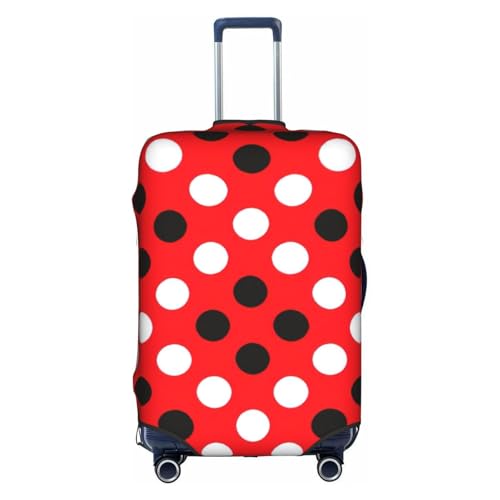 Travel Elastic Luggage Cover,red white polka dot Print Suitcase protection cover Case Cover with zipper.