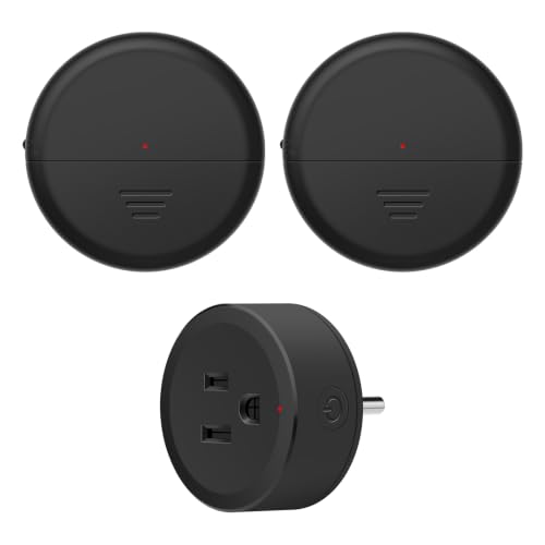 Greencycle Black Wireless Motion Sensor Outlet,Auto On/Off Switch 2 Packs
