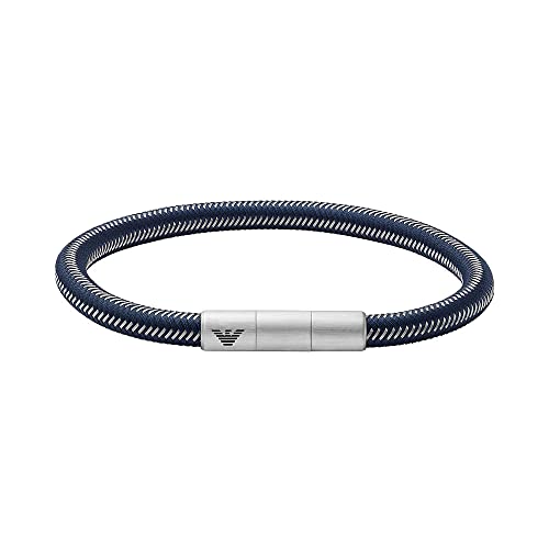 EMPORIO ARMANI Herrenarmband Schmuckplatte Nylon blau, EGS2990040
