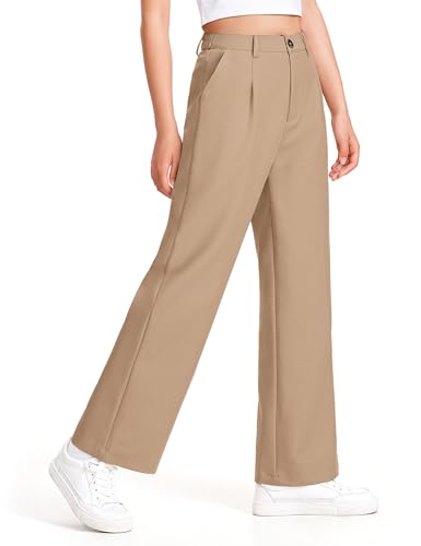 Image of Girls Dress Pants Wide Leg Uniform Pants for Girls Preppy Clothes Size 7-14 Years