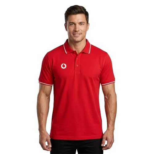 Image of CAMBRIDGE | Polo Collar | Regular Fit T-Shirt | Solid Plain | Soft Classic Style | Half Sleeves | Polycotton | Red
