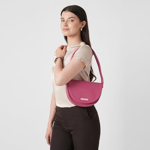 Image of Caprese Julie Small Satchel Shoulder Bag for Women with Shoulder Strap & Flap with Magnetic Button Closure | Spacious Handbag with Main Compartment | Elegant & Durable for Daily Use