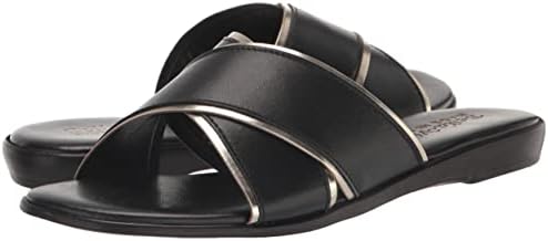 Bella Vita Made in Italy Women's Tab-Italy Flat Sandal, Black Leather, 9 | Image 6