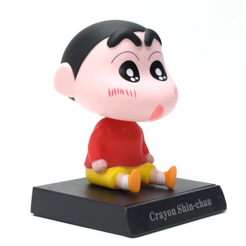 Image of Daiyamondo Super Hero Action Figure Limited Edition Bobblehead with Mobile Holder for Car Dashboard, Office Desk & Study Table (Pack of 1) (Red Yellow Shinchan)