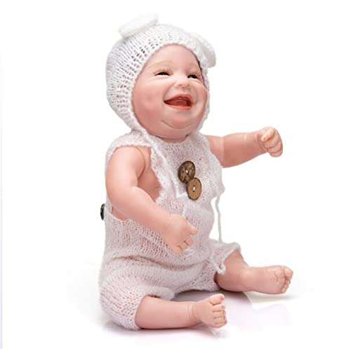HOMONEY Neugeborene Puppe, 19 Zoll Reborn Ganzkörper Weiches Silikon Baby Süßes Glückliches Baby Wasserdichtes Badespielzeug Mädchen Körper – Bild 4