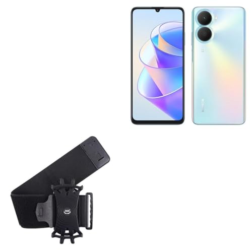 BoxWave Holster Compatible with Honor Play 40 Plus - ActiveStretch Sport Armband, Adjustable Armband for Workout and Running - Jet Black