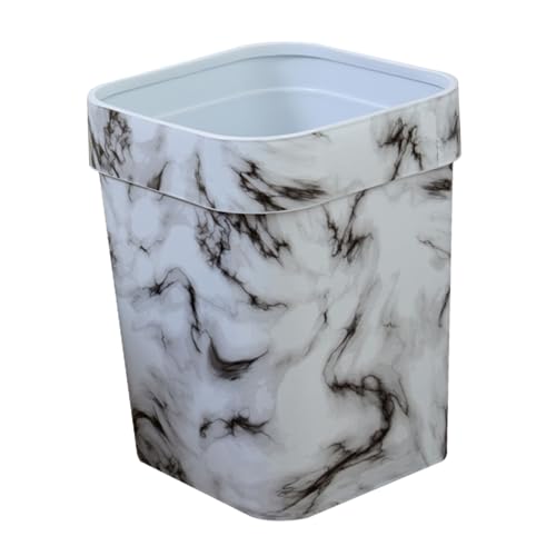 Caneca de basura rectangular de plástico blanco