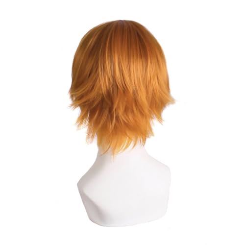 MapofBeauty 12"/30cm Role Play Cosplay Wig Costume (Golden Orange)