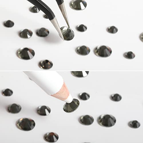 Image of Beadsland Rhinestones for Makeup,8 Sizes 2500pcs Blackdiamond Flatback Rhinestones Eye Gems for Nails Crafts with Tweezers and Wax Pencil,Blackdiamond,SS4-SS30