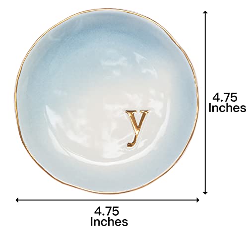 COLLECTIVE HOME - Ceramic Jewelry Tray, Decorative Trinket Dish for Rings Earrings Necklaces Bracelet Watch Keys, Birthday Mother's Day Christmas Gift for Women, 4.75", Colored Surface (Y) - Image 3