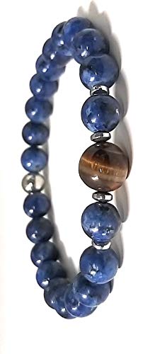 Pulsera de hombre y mujer con muelle de piedra natural con ojo de tigre en...