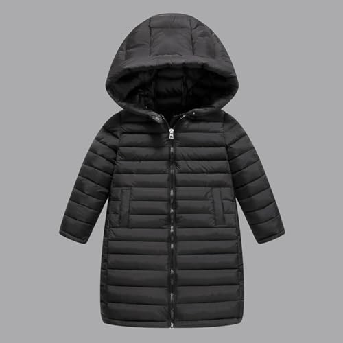Girls Long Puffer Jacket Warm Hooded Winter Coat with Pockets Lightweight Padded Down Jackets Kids Outerwear Coats2
