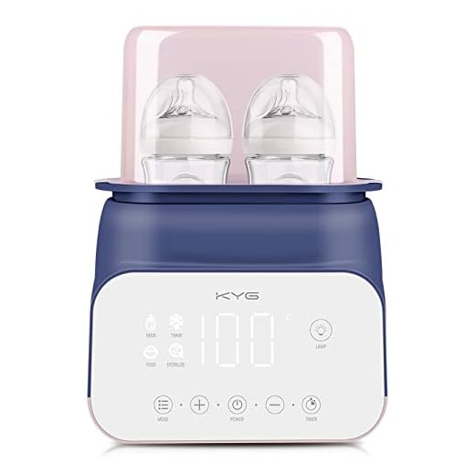KYG Calienta Biberones Dual, Calienta/Descongela Leche Materna y Alimentos para Bebés, con Modo Constante, Esterilizar de Vapor, Sencillo de Usar en la Noche