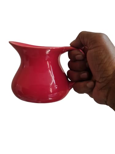 Image of Ceramic Red 380 ml Sauce Boat or Tea or Gravy Pot Microwave and Dishwasher Safe (Mirakii 472 GRPT)