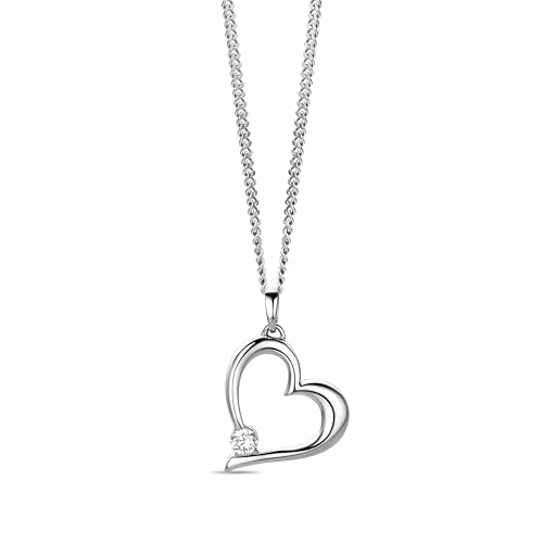 Chaine Argent 45cm et son pendentif cœur zircon pour le quotidien
