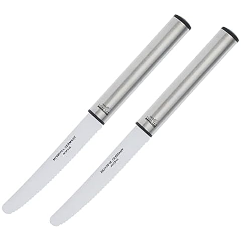 Westmark 2 Vesper-/Steakmesser, mit Wellenschliff, Länge je: 23 cm, Monopol Edition, Rostfreier Edelstahl/Kunststoff Cover