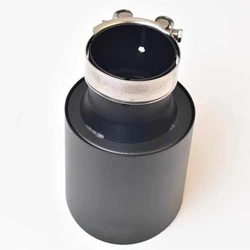 Punta de escape de acero inoxidable con acabado negro mate y corte angular 4