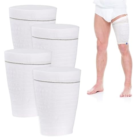 Catheter Leg Bag Holder 4 Count Fabric Catheter Sleeves Urine Leg Bag Holder - Urinary Drainage Bag Stay in Place Urine Bags for Legs Foley Catheter Bag Holder Strap for Men or Women (L-4pack) Cover