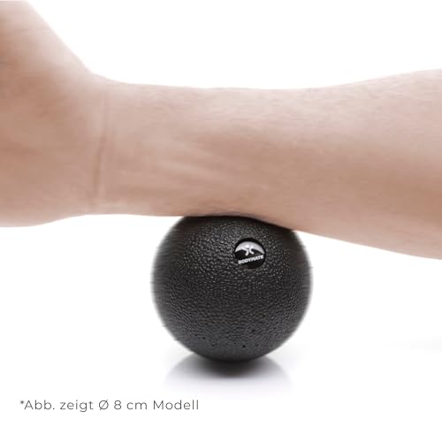 BODYMATE SET aus Faszien-Ball (Durchmesser 8cm) und großem Faszien-Ball (12cm) Schwarz, Selbstmassage-Ball für Faszientraining 3