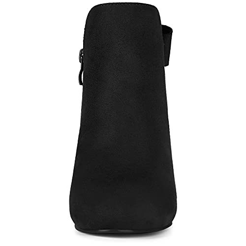 Allegra K Women's Round Toe Bow Decor Chunky Heel Ankle Boots4