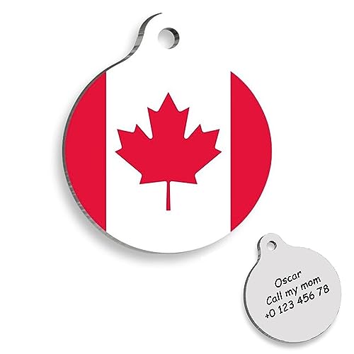 Canada Flag Personalized Dog Tag - Rottweiler Custom Name Tag - ID Tag for Dog - Customized Pet Tags - Dog Name id Tag - Dog Name Tag - Engraved Dog Tag
