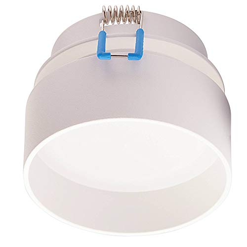 Foco LED empotrable con efecto de luz, redondo, blanco, 6,5 W, blanco neutro, 230 V, intensidad regulable como lámpara de techo y foco empotrable, con bombilla
