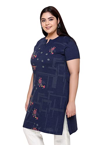 Image of In Love Women's Cotton Blend Plus Size Printed Kurti