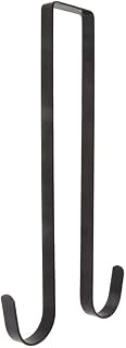15 Inches Metal Double Wreath Hanger Over The Door Large Double Door Wreath Hook for Christmas Wreath Front Door Hanger - Holds 2 Wreaths with 2 Sided Hanger Sturdy - Sturdy Metal (Black)