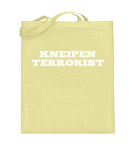 Sac en toile de jute jaune zinc 38x42 cm avec de longues anses confortables