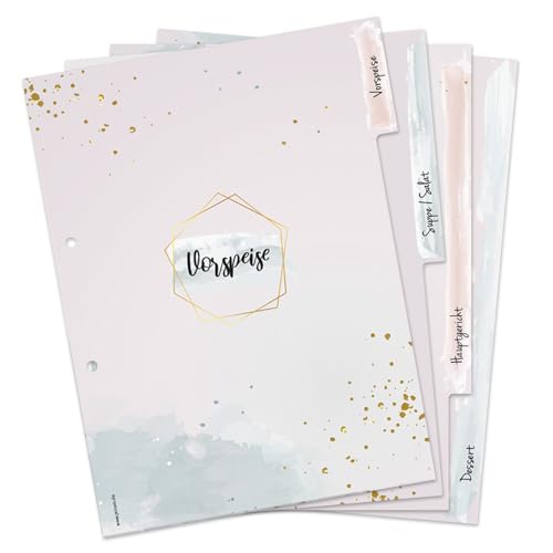 PRICARO Ordner-Register Golden Dots, A4, 4 teilig