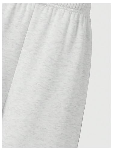 OYOANGLE Girl's Baggy Sweatpants Elastic Waist Letter Patched Straight Leg Pants Workout Open Bottom Trousers4