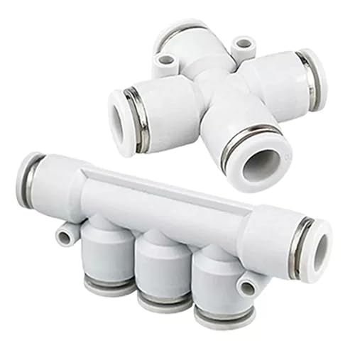 Conector neumático para distribución de aire en manguera de PU de 10mm de plástico 6