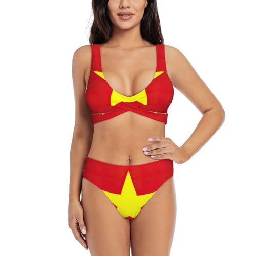 Maillot de bain drapeau Vietnam 2 pièces pour femme fier de ses racines