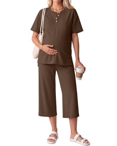JoyMotion - JoyMotion 2 Piece Maternity Outfit for Women, Coffee, X-Large - Best Deal on Amazon