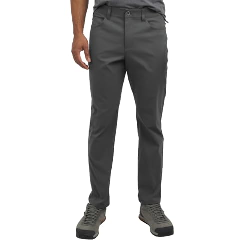 Weatherproof Vintage Mens Tech Pants Water-Resistant Stretch Performance Pants with Flex Waistband Straight Fit (Gray 40x29)
