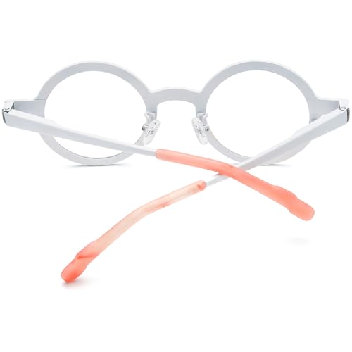 Image of FONEX Colorful Pure Titanium Glasses Frame Women Retro Round Eyeglasses