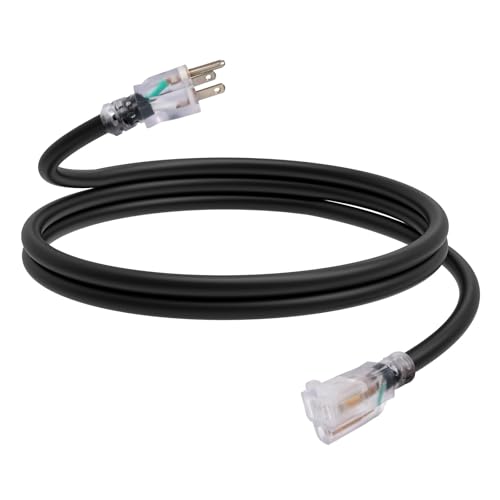 EP 6 Ft Outdoor Extension Cord, 12/3 SJTW Heavy Duty Waterproof...