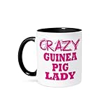 3dRose mug_175090_4 'Crazy Guinea Pig Lady' Two Tone Mug, 11 oz, Black