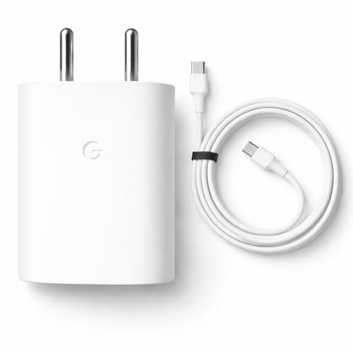 Image of Original Google 30W C-Type Rapid Power Adapter with 3.3 Ft Type C Cable for Pixel 10 /9 /Pro /XL /Fold /9a /8 /8 Pro /8a /7Pro /7 /S25 /3a Lite /15 /Pixel Tab /Slate - Support Other USB-C 30 W Quick Charging, White