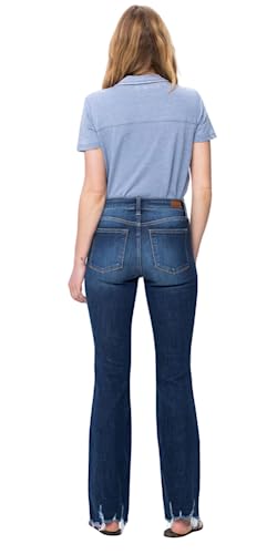 Judy Blue Mid Rise Dark Wash Frayed Hem Bootcut4