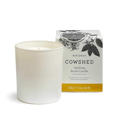 Cowshed Replenish Scented Candle 220g | Bitter Orange & Grapefruit Aromatherapy Candle | Natural Soy Wax Candle with Cotton Wick | Citrus Home Fragrance Candle | Long Burn Uplifting Candle