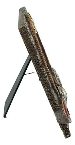 Ebros Gift Rustic Western Wild West Us Marshall Dual Pistol Revolver Guns With Braided Lasso Ropes Frame With Easel Back Stand 6"X4" Photo Cowboy Cowgirl Desert Old World Themed Accent #TOP1