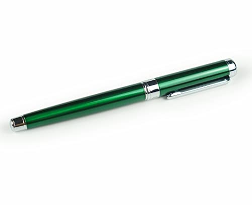 U-Right Green Fountain Pen Fine Nib With Converter, Fancy Classic Design Smooth Writing Pen For Gift, Metal Box Packed #TOP4