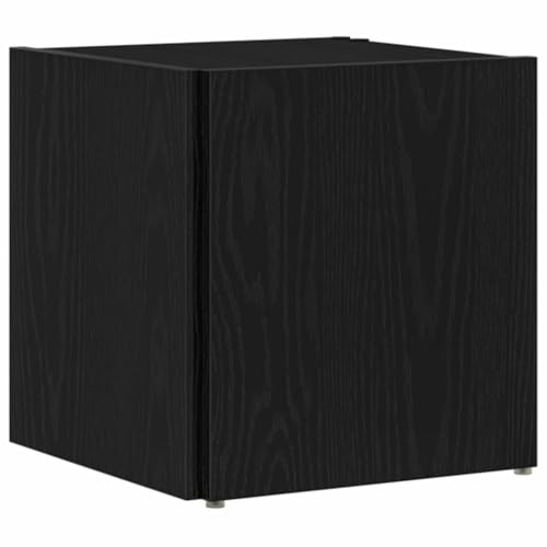 Étagère d'angle noire aspect chêne 33 cm petit meuble maison