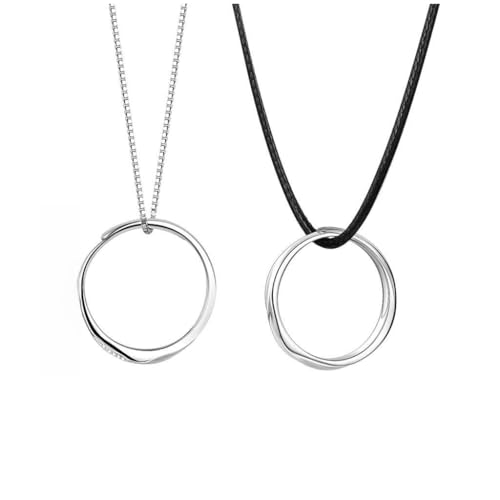 Collier couple argent avec bague suspendue, le cadeau romantique idéal pour elle et lui