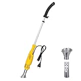 KIHIGHPO Unkrautvernichter Abflammgerät Unkrautbrenner, Elektrisch Umweltfreundlich, Rasenmäher Temperatur Wahlweise 60℃/650℃, Gelb(EU-Stecker), 1.8m Kabel, Mit 2 Düsen