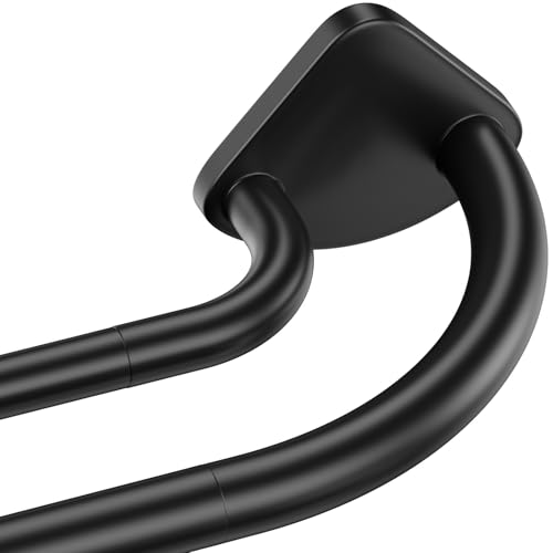 TRAROD Double Curtain Rod for Windows 30-120 Inch 3/4 Blackout Wrap-Around Curved Rod Designed for Privacy & Room Darkening Easy Installation & Removal Black