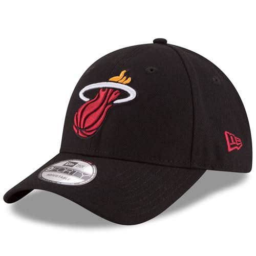 New Era Unisex-Adult NBA The League 9FORTY Basketball Team Color Adjustable Hat Cap One Size Fits All - Miami Heat - Black